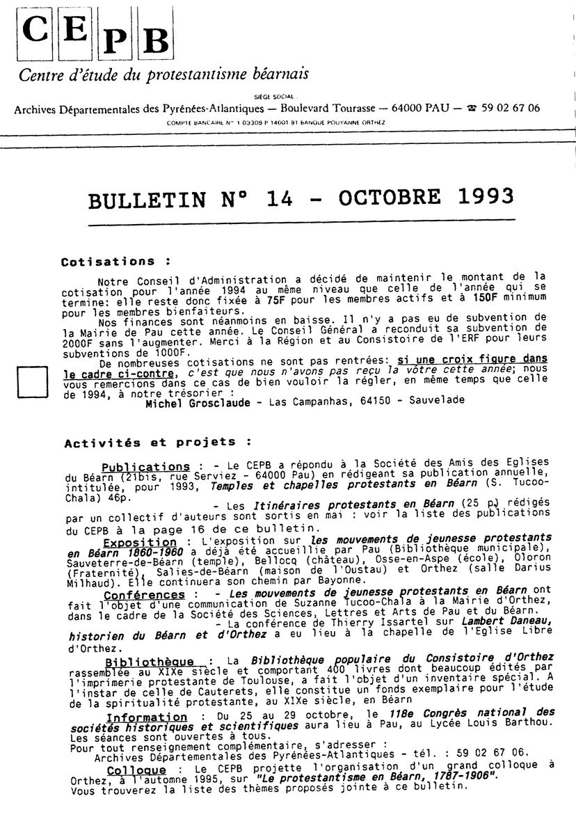 protestantisme Béarn bulletin 14