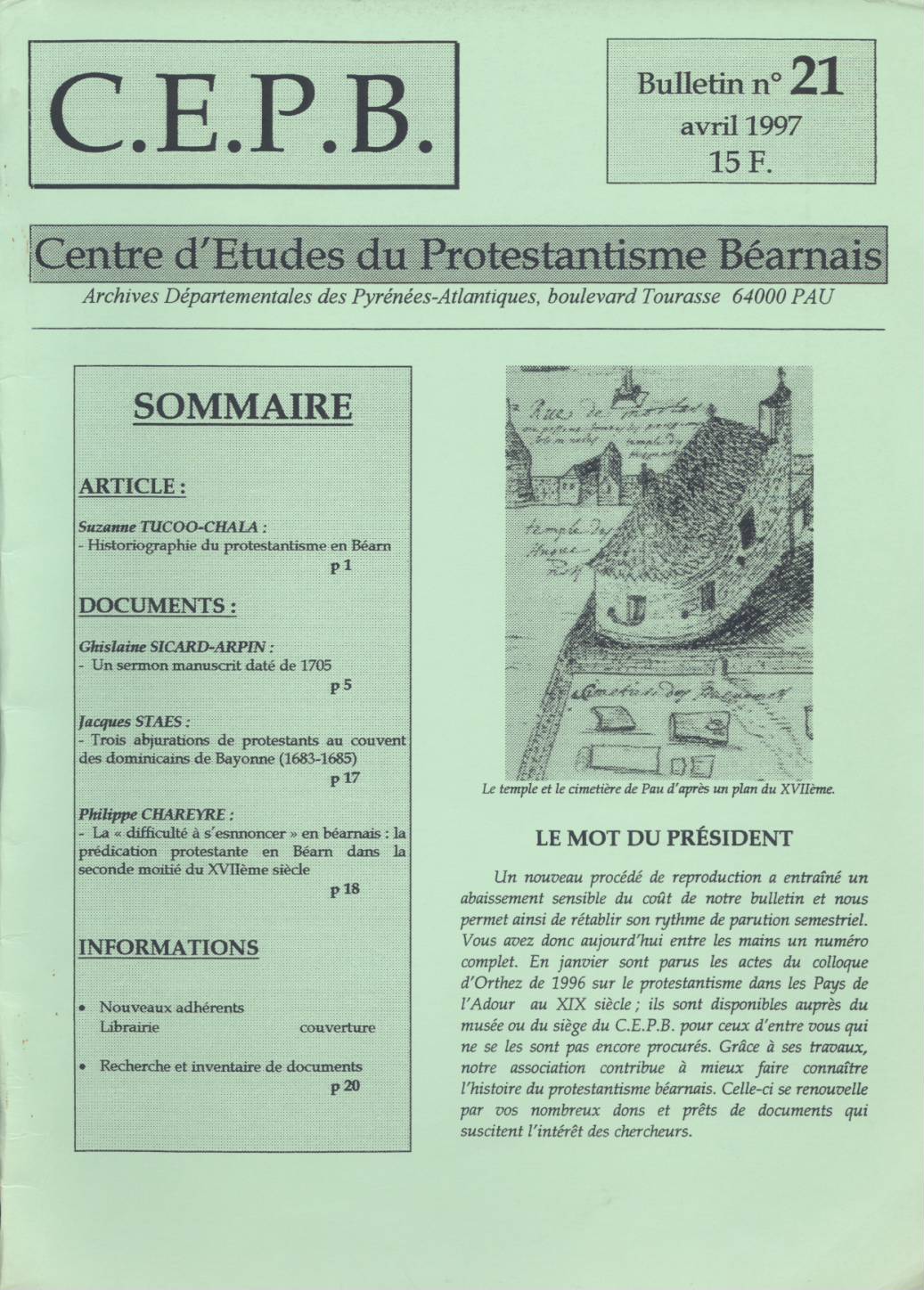 CEPB protestantisme Béarn bulletin 21
